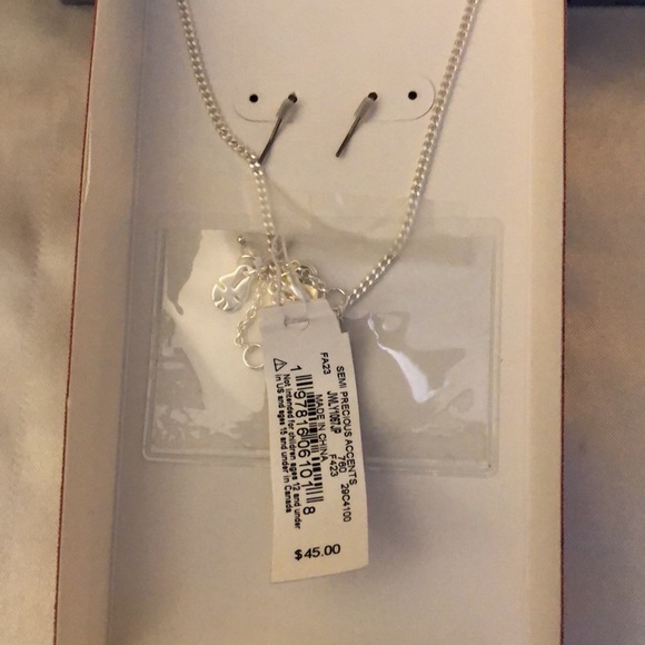 Lucky Brand Padlock Heart Drop Earrings & Padlock Heart Pendant Necklace NIB - Picture 8 of 13